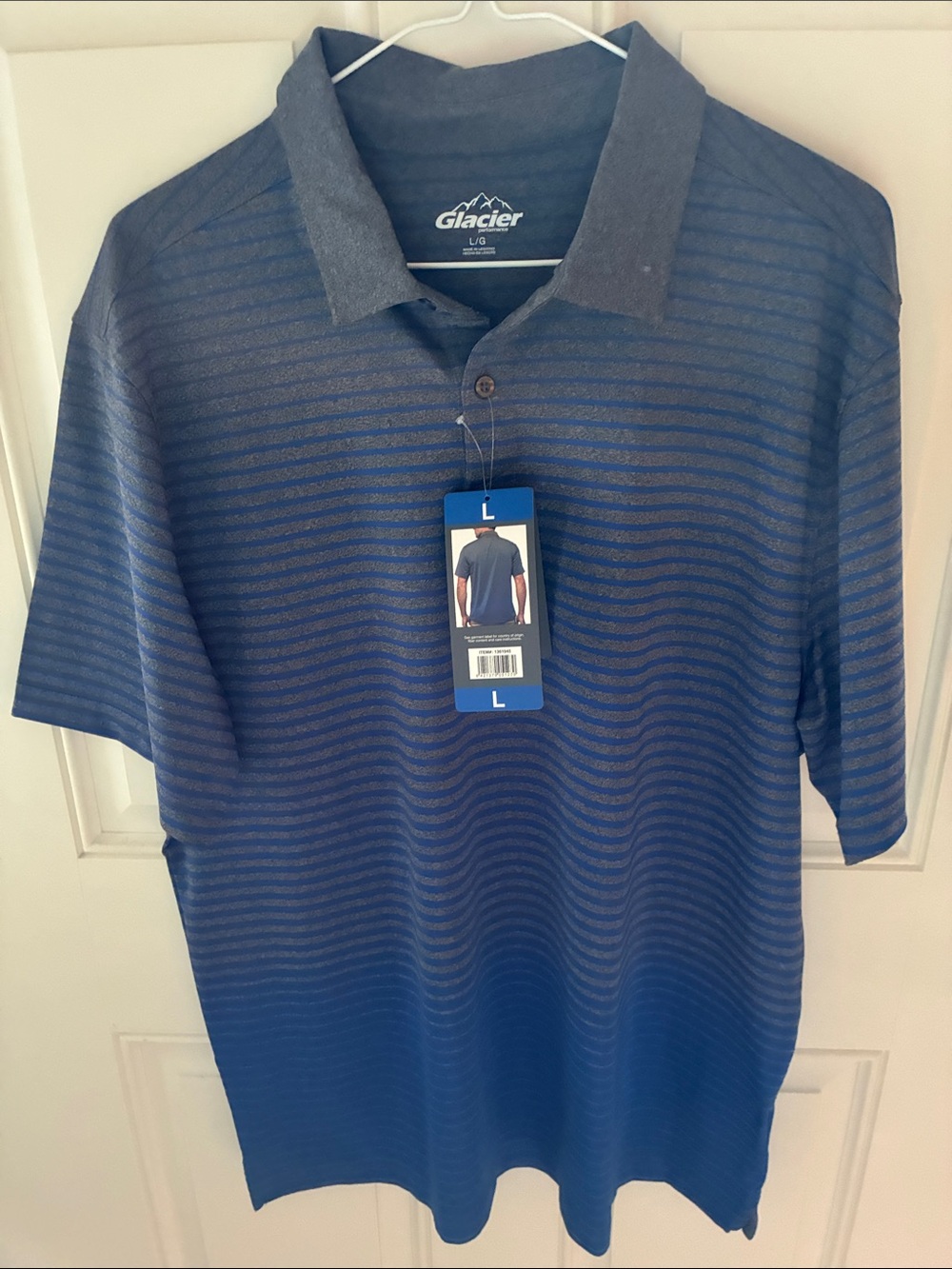Glacier Men's Navy Stripe Polo Shirt